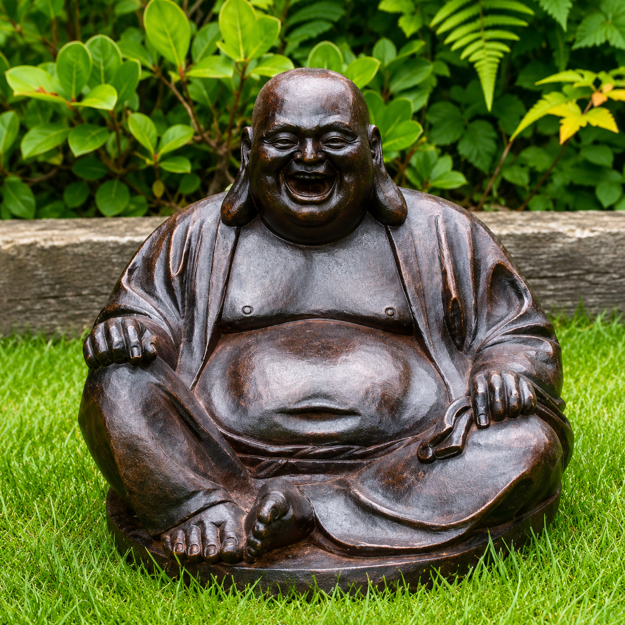 Laughing Buddha Bronze Statue