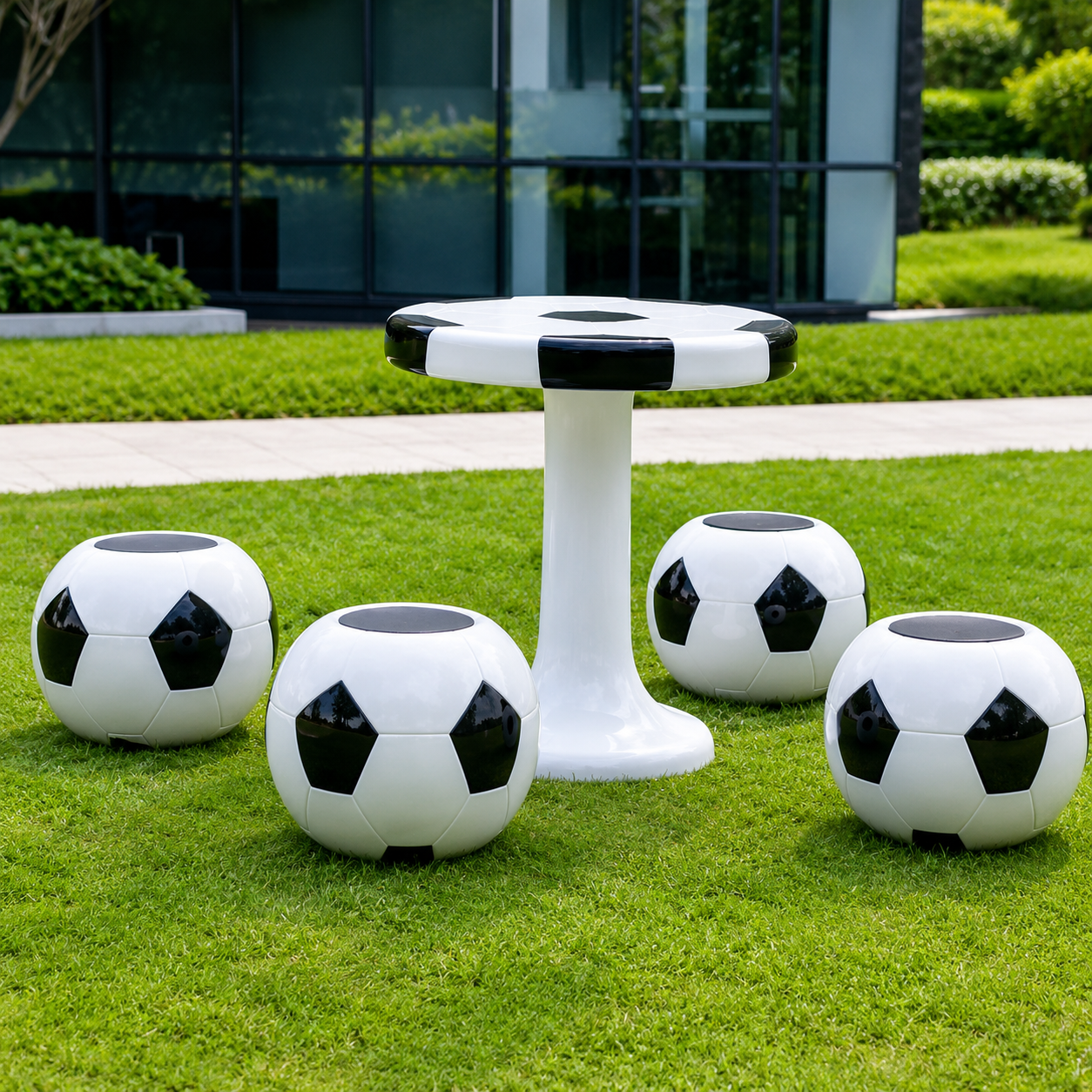 Football-Themed Outdoor Table & Stool Set