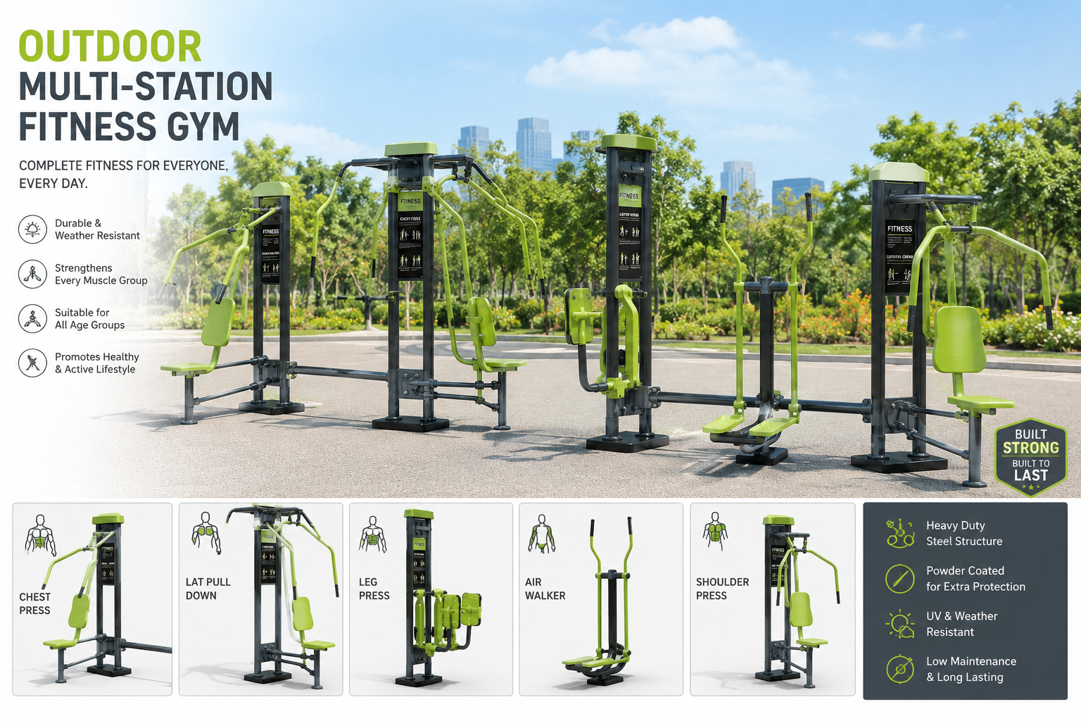 Outdoor Multi-Station Fitness Gym
