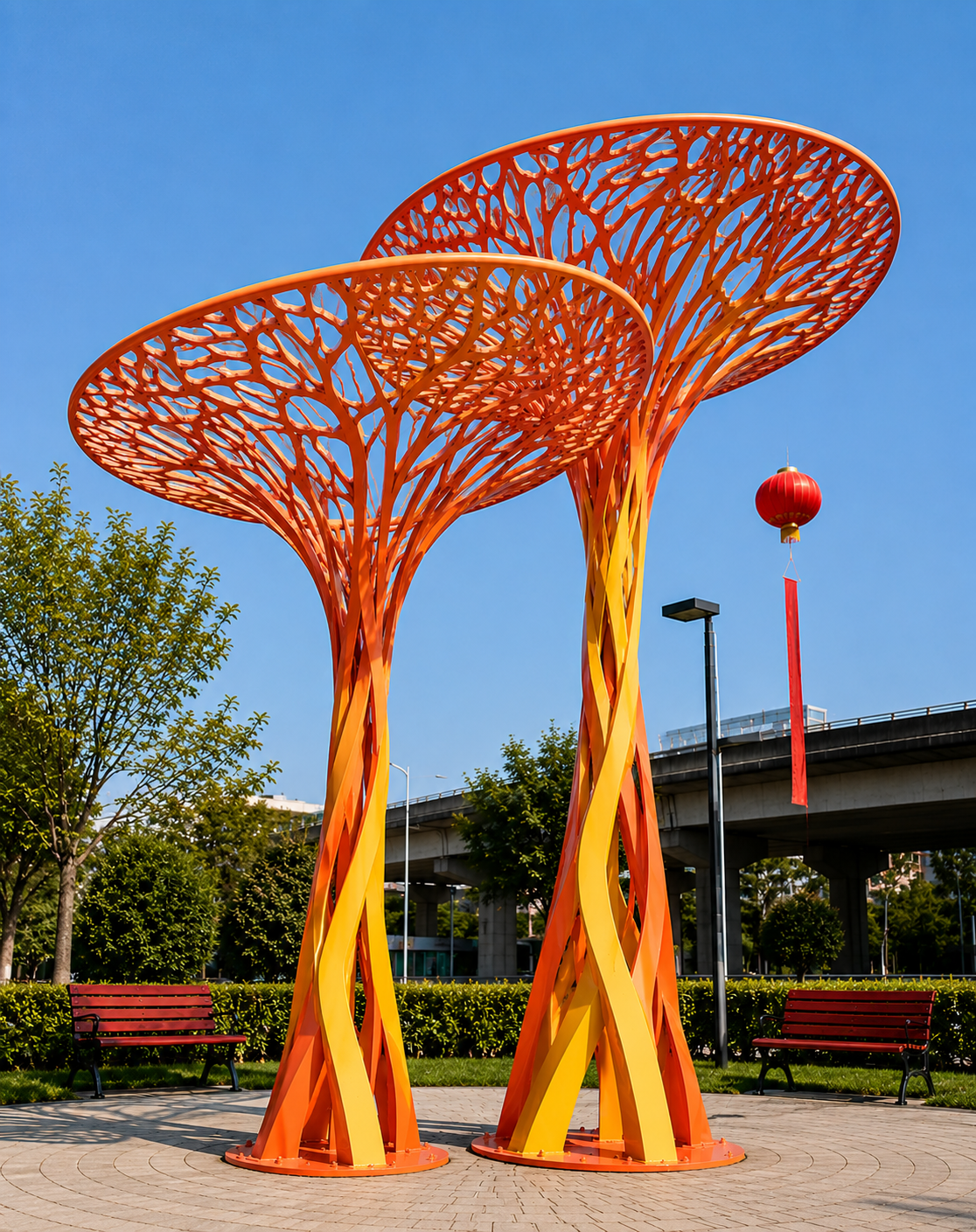 FlameBloom Canopy Sculpture