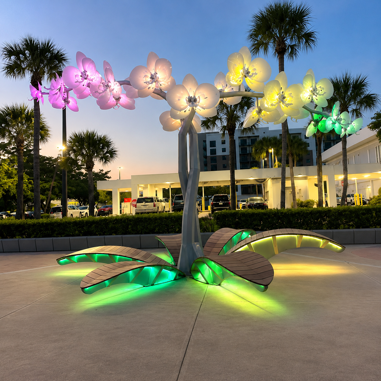 Orchid Glow Sculpture