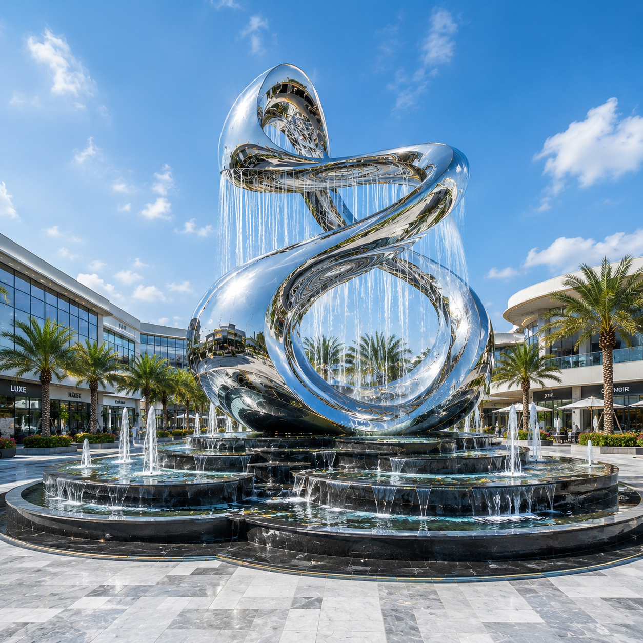 Metal / S.S Sculpture with Fountains