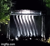Illuminated Water Curtain Wall