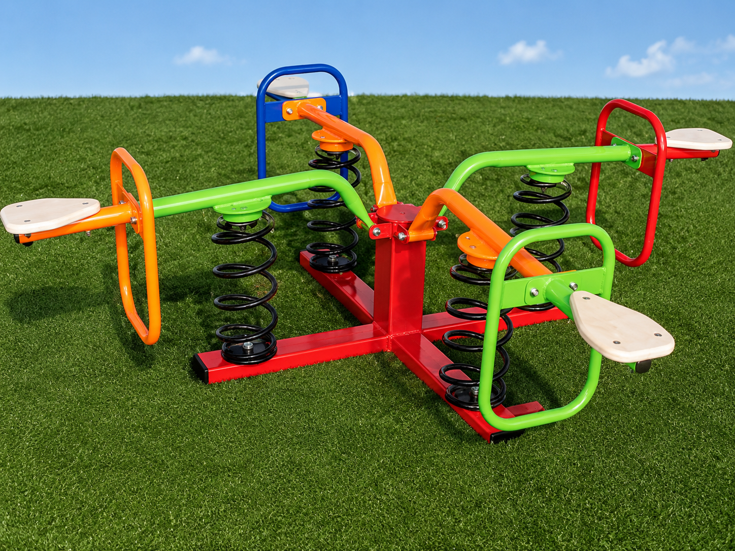 Four-Seat Spring Seesaw