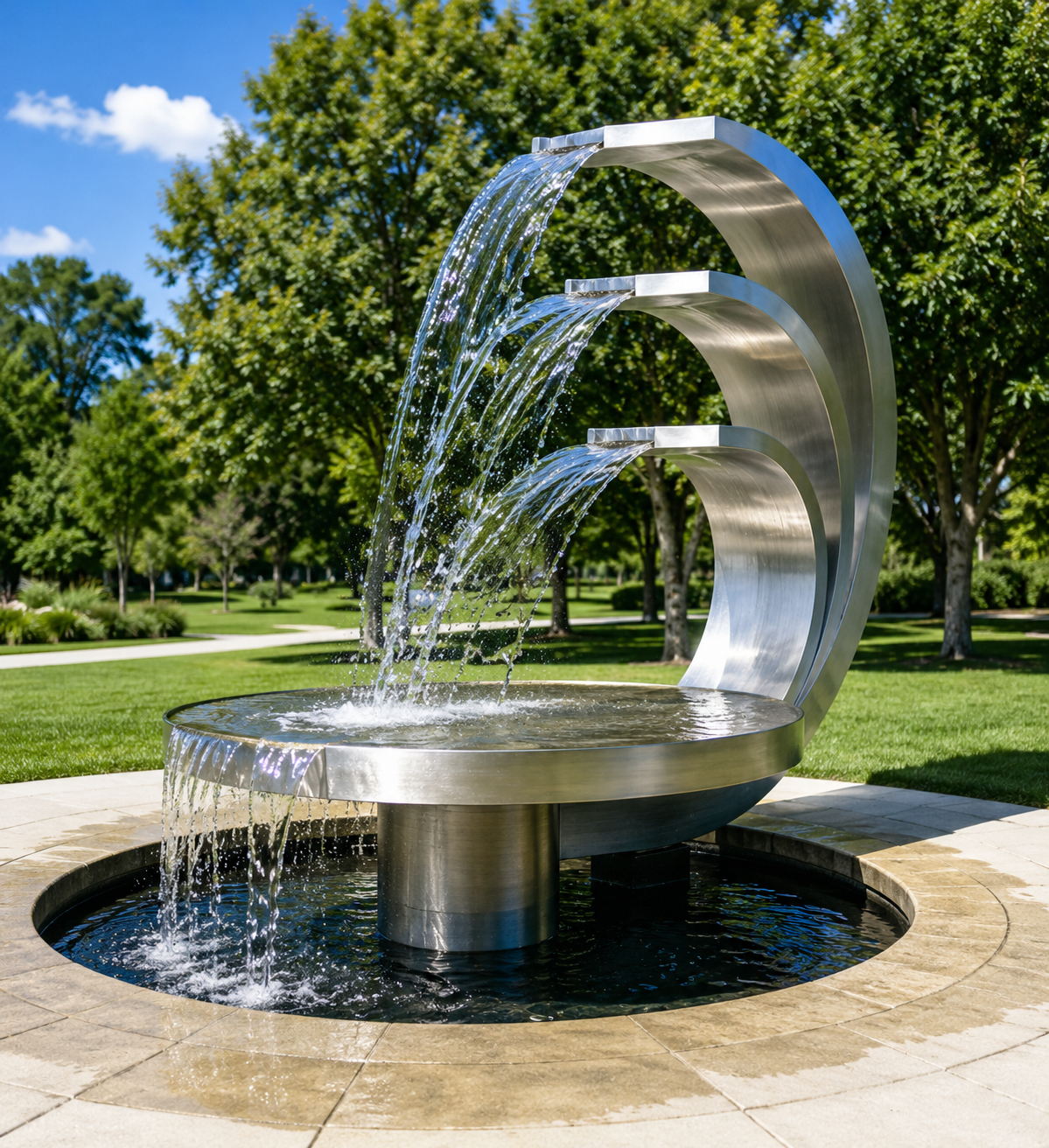 Crest Sculpture with Fountain
