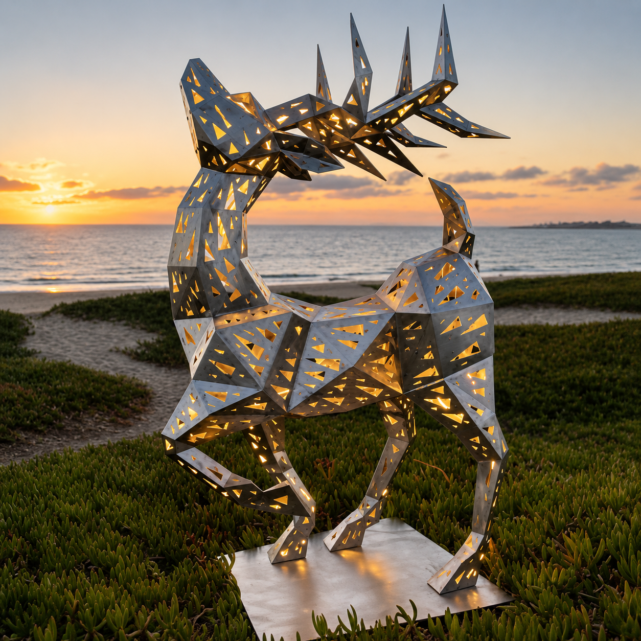 Celestial Stag Illuminated Sculpture