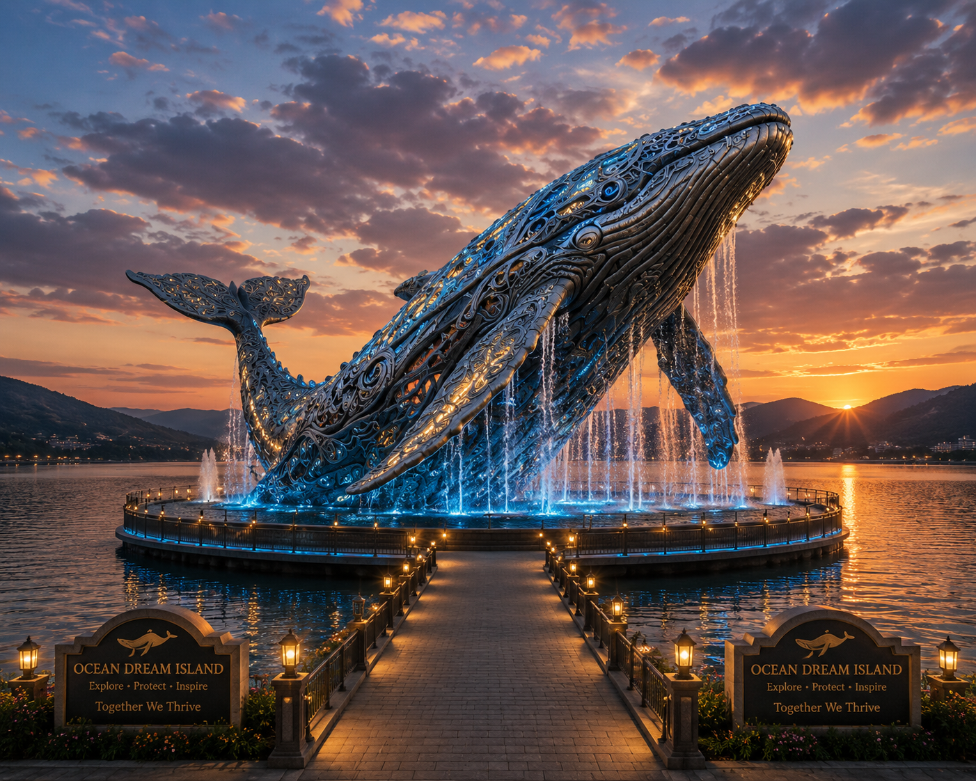 Floating Whale Statue