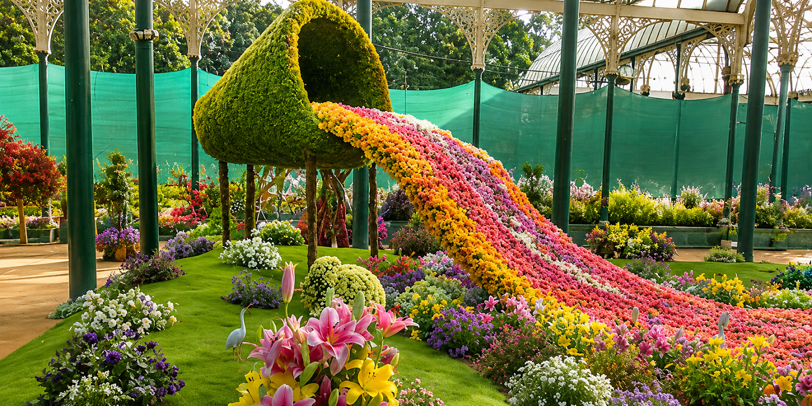 Floral Cascade Topiary Sculpture
