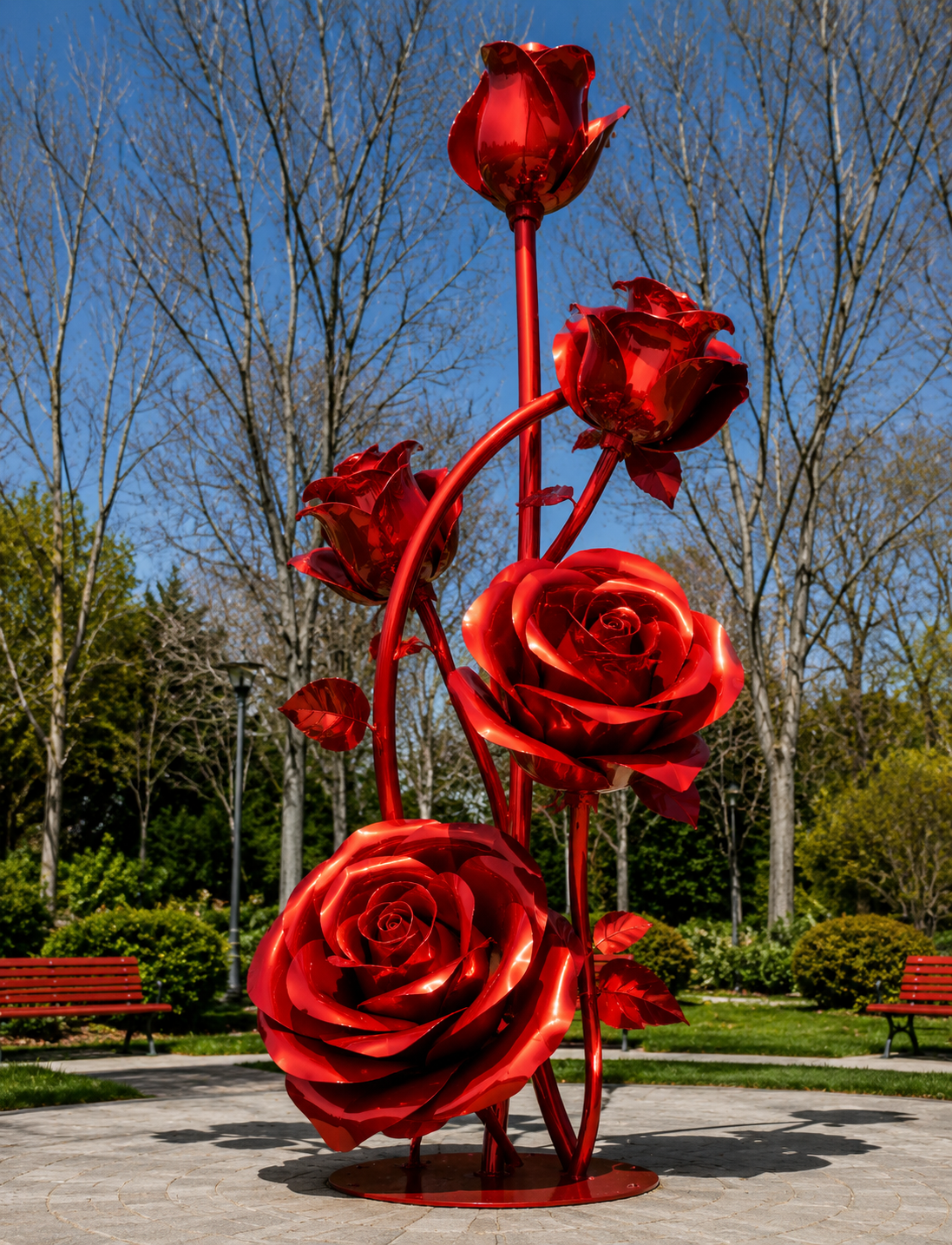 Crimson Rose Sculpture