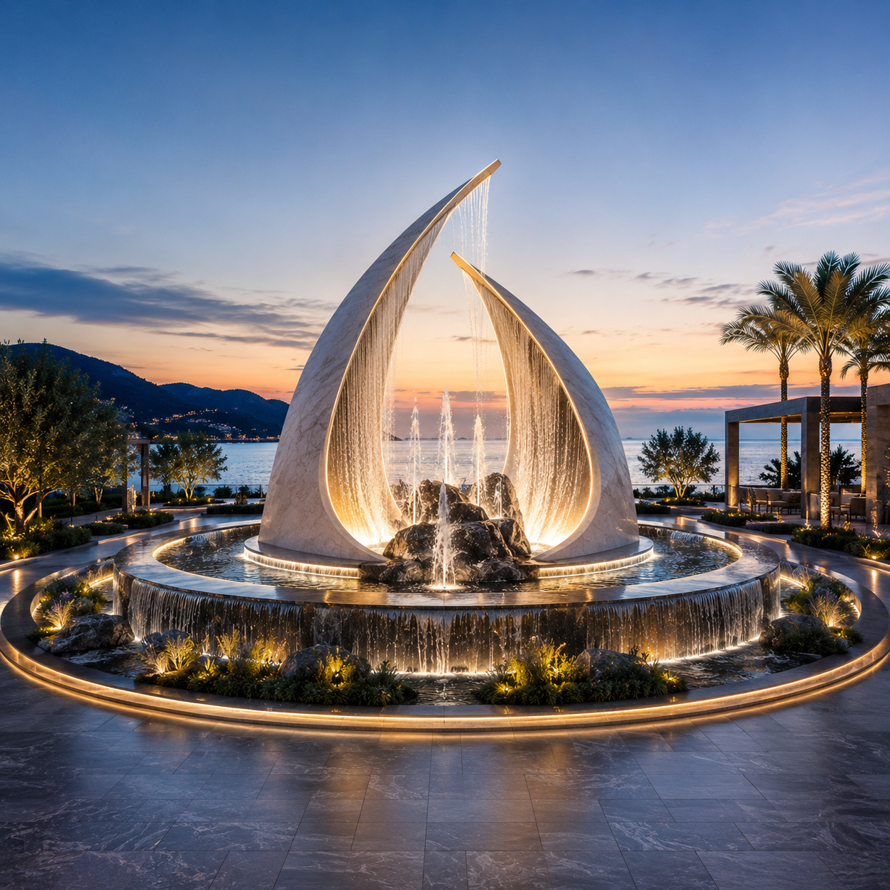 Lotus Bloom Architectural Fountain