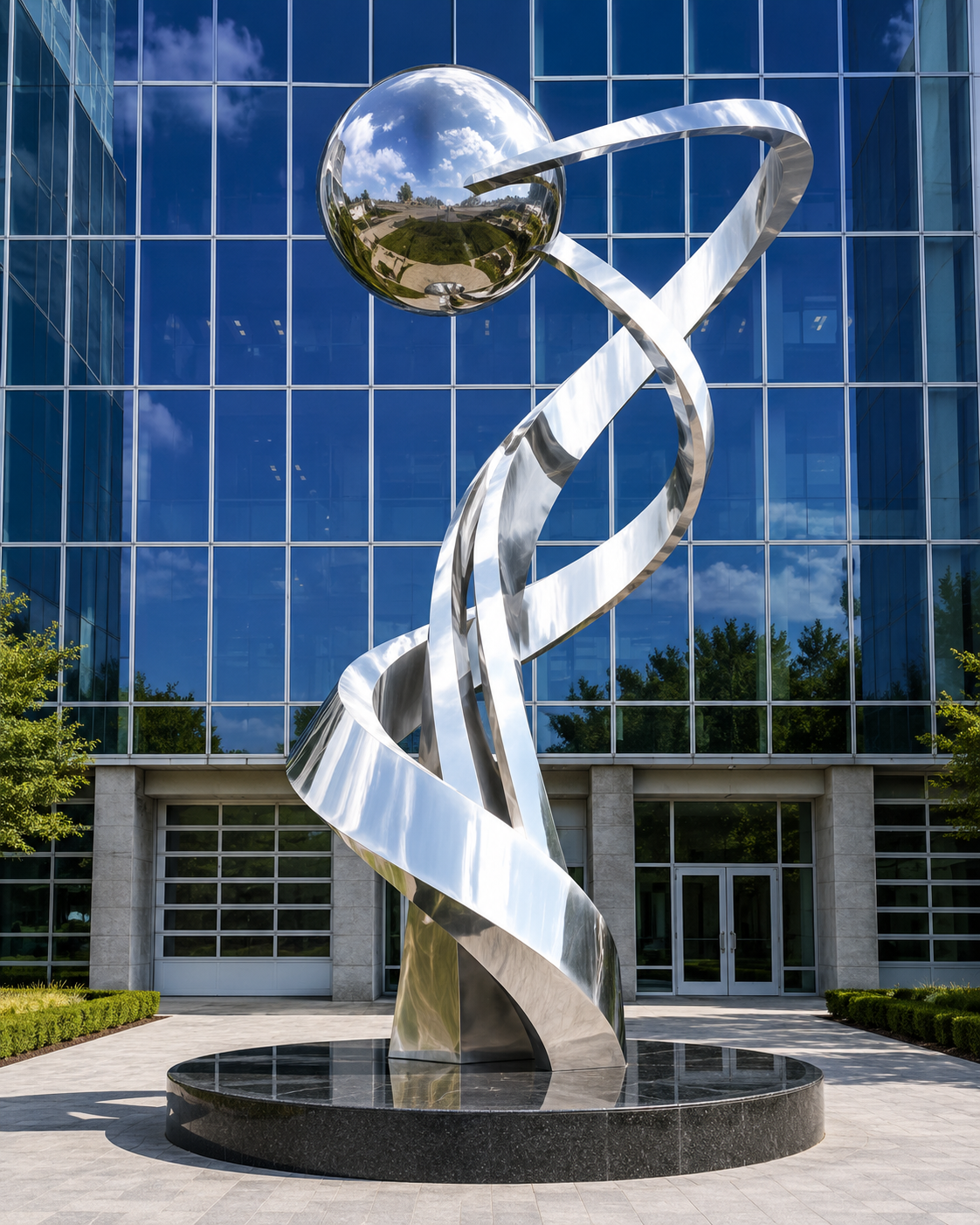 Orbital Nexus Stainless Steel Sculpture