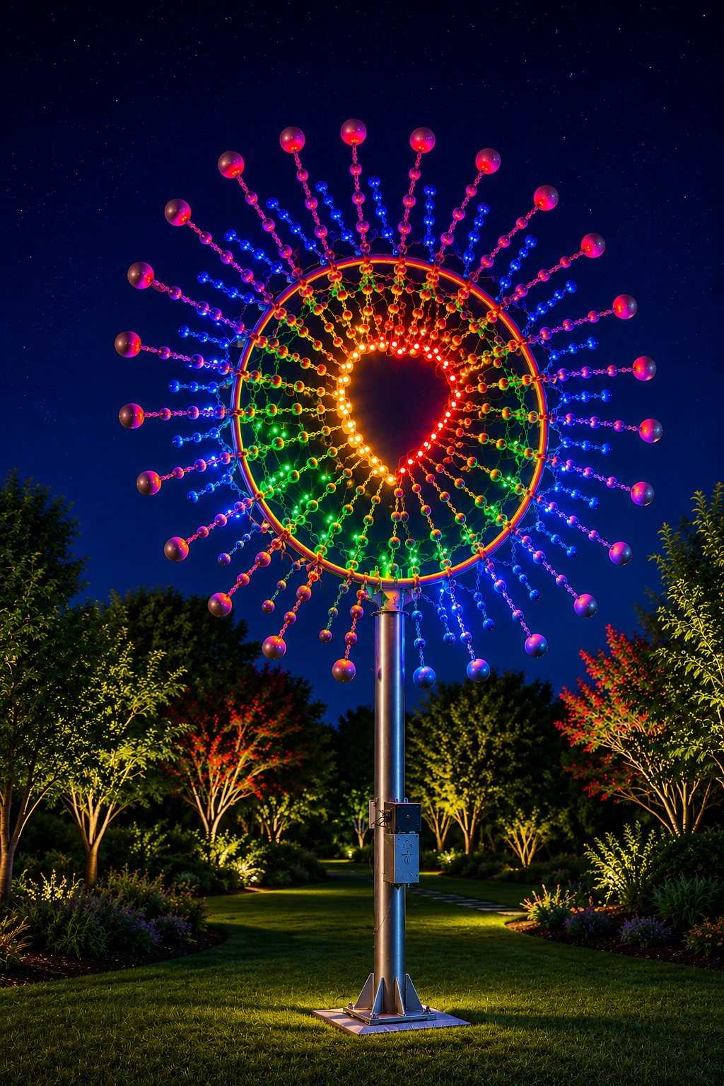 Radiant Halo Kinetic LED Sculpture