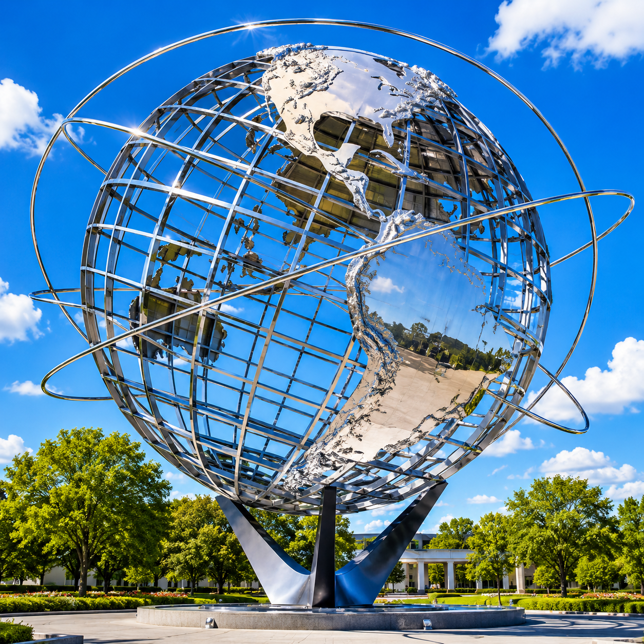 Global World Globe Sculpture