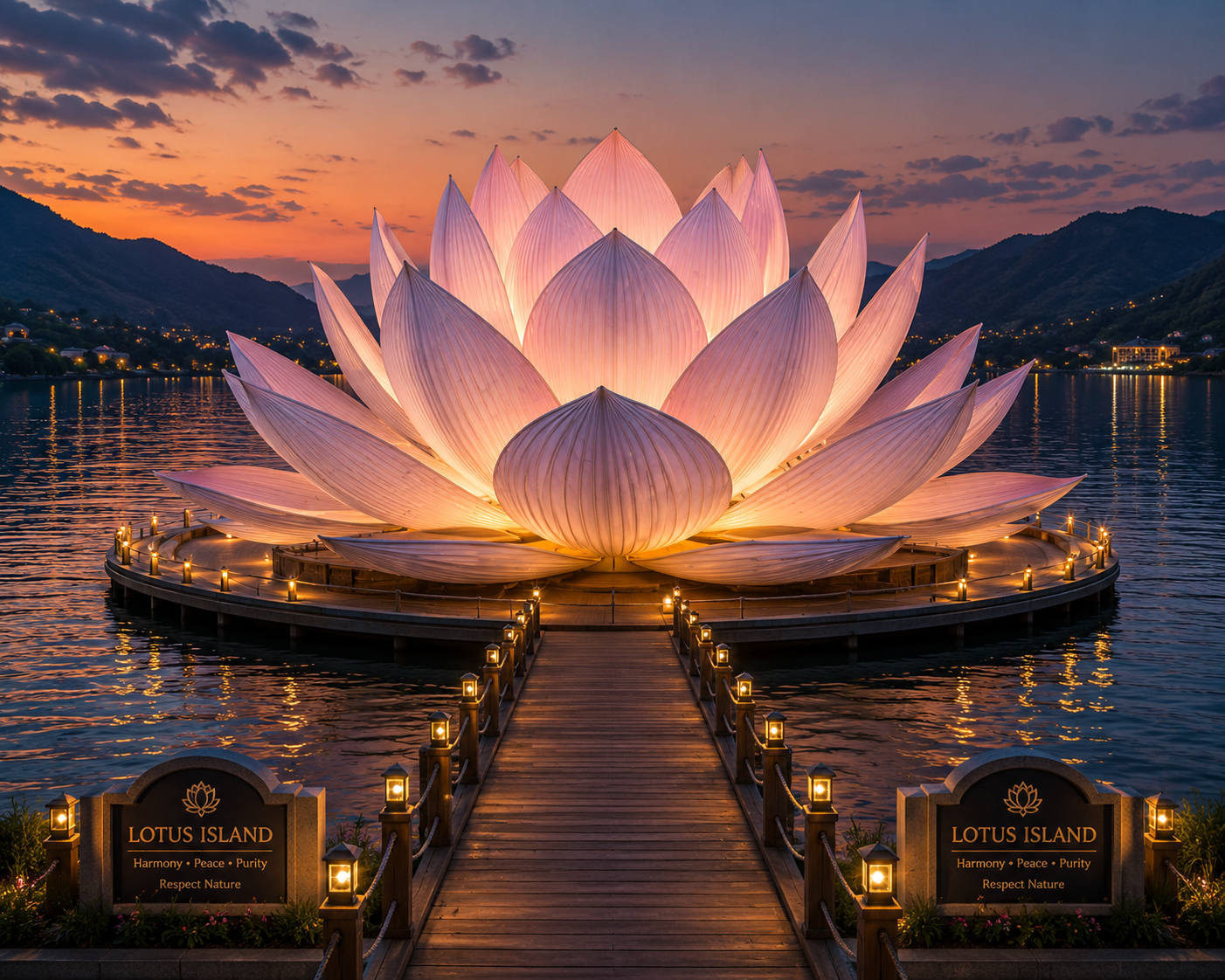 Floating Lotus Sculpture